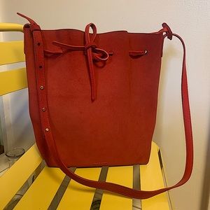 MANSUR GAVRIEL | rust / red suede leather large bucket bag